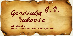 Gradinka Vuković vizit kartica